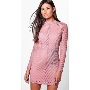 Long sleeve body con dress